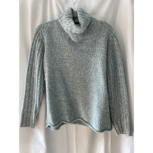 J Jill Pastel Blue Soft Chenille Turtleneck Sweater Size Large‎ Petite